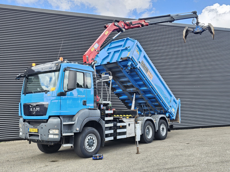 MAN TGS 28.400 6X4-4 BL / CRANE + 2 SIDE TIPPER - Kipper vrachtwagen, Kraanwagen: afbeelding 1 MAN TGS 28.400 6X4-4 BL / CRANE + 2 SIDE TIPPER - Kipper vrachtwagen, Kraanwagen: afbeelding 1