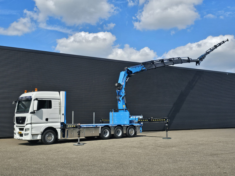 MAN TGX 35.480 8x4-4 / HMF 85 t/m + JIB / WINCH - Vrachtwagen met open laadbak, Kraanwagen: afbeelding 1 MAN TGX 35.480 8x4-4 / HMF 85 t/m + JIB / WINCH - Vrachtwagen met open laadbak, Kraanwagen: afbeelding 1