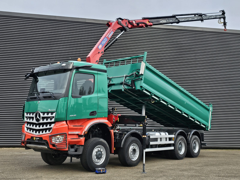 Mercedes-Benz AROCS 4145 8X6 TIPPER + HMF CRANE - Kipper vrachtwagen, Kraanwagen: afbeelding 1 Mercedes-Benz AROCS 4145 8X6 TIPPER + HMF CRANE - Kipper vrachtwagen, Kraanwagen: afbeelding 1