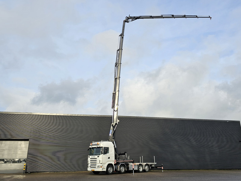Scania R480 8X2 / HMF 60 t/m + JIB / RETARDER - Vrachtwagen met open laadbak, Kraanwagen: afbeelding 2 Scania R480 8X2 / HMF 60 t/m + JIB / RETARDER - Vrachtwagen met open laadbak, Kraanwagen: afbeelding 2