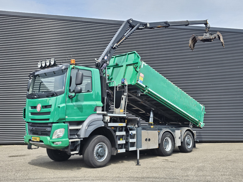 Tatra 6X6 / T158/II / 2 SIDE TIPPER - HMF Z CRANE - Kipper vrachtwagen, Kraanwagen: afbeelding 1 Tatra 6X6 / T158/II / 2 SIDE TIPPER - HMF Z CRANE - Kipper vrachtwagen, Kraanwagen: afbeelding 1