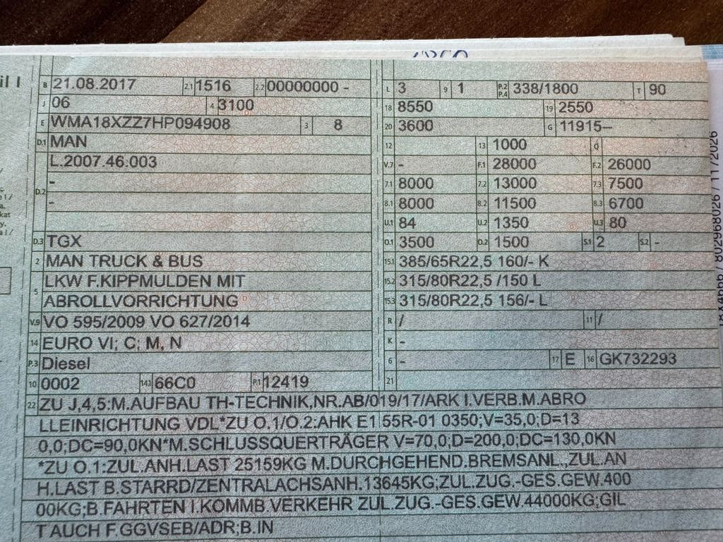 MAN 26.460 6X2 Retarder Klima Navigation guter Zust. MAN 26.460 6X2 Retarder Klima Navigation guter Zust. - Haakarmsysteem vrachtwagen: afbeelding 2 MAN 26.460 6X2 Retarder Klima Navigation guter Zust. MAN 26.460 6X2 Retarder Klima Navigation guter Zust. - Haakarmsysteem vrachtwagen: afbeelding 2