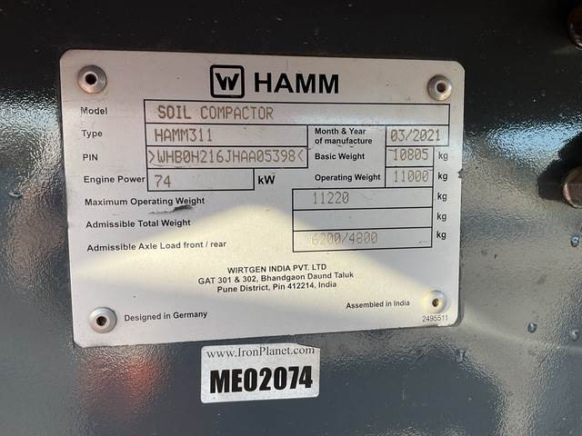 Hamm 311 - Schapenpootwals/ Grondverdichter: afbeelding 5 Hamm 311 - Schapenpootwals/ Grondverdichter: afbeelding 5