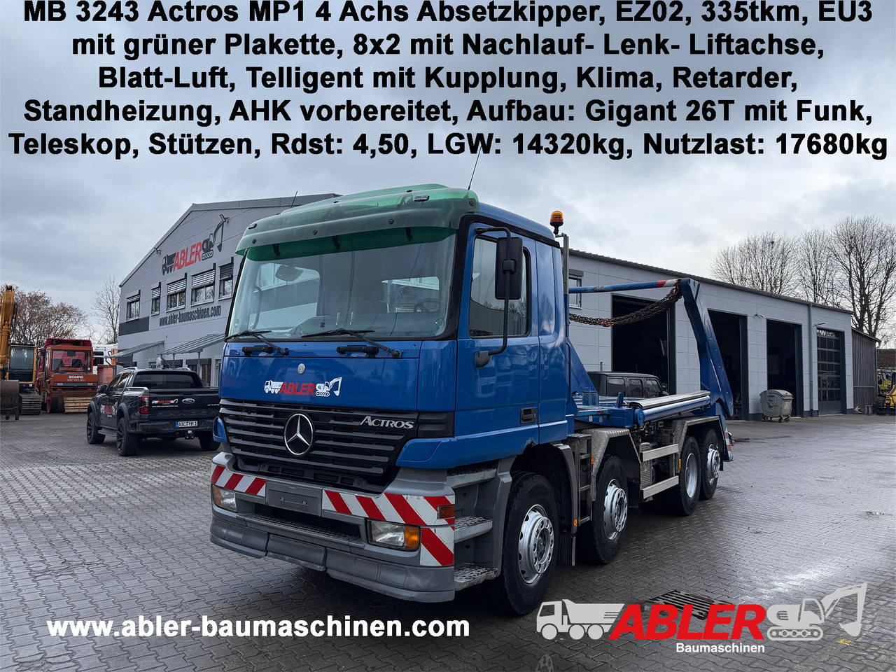 Mercedes-Benz 3243 Actros MP1 4-Achs Absetzkipper - Portaalarmsysteem vrachtwagen: afbeelding 1 Mercedes-Benz 3243 Actros MP1 4-Achs Absetzkipper - Portaalarmsysteem vrachtwagen: afbeelding 1