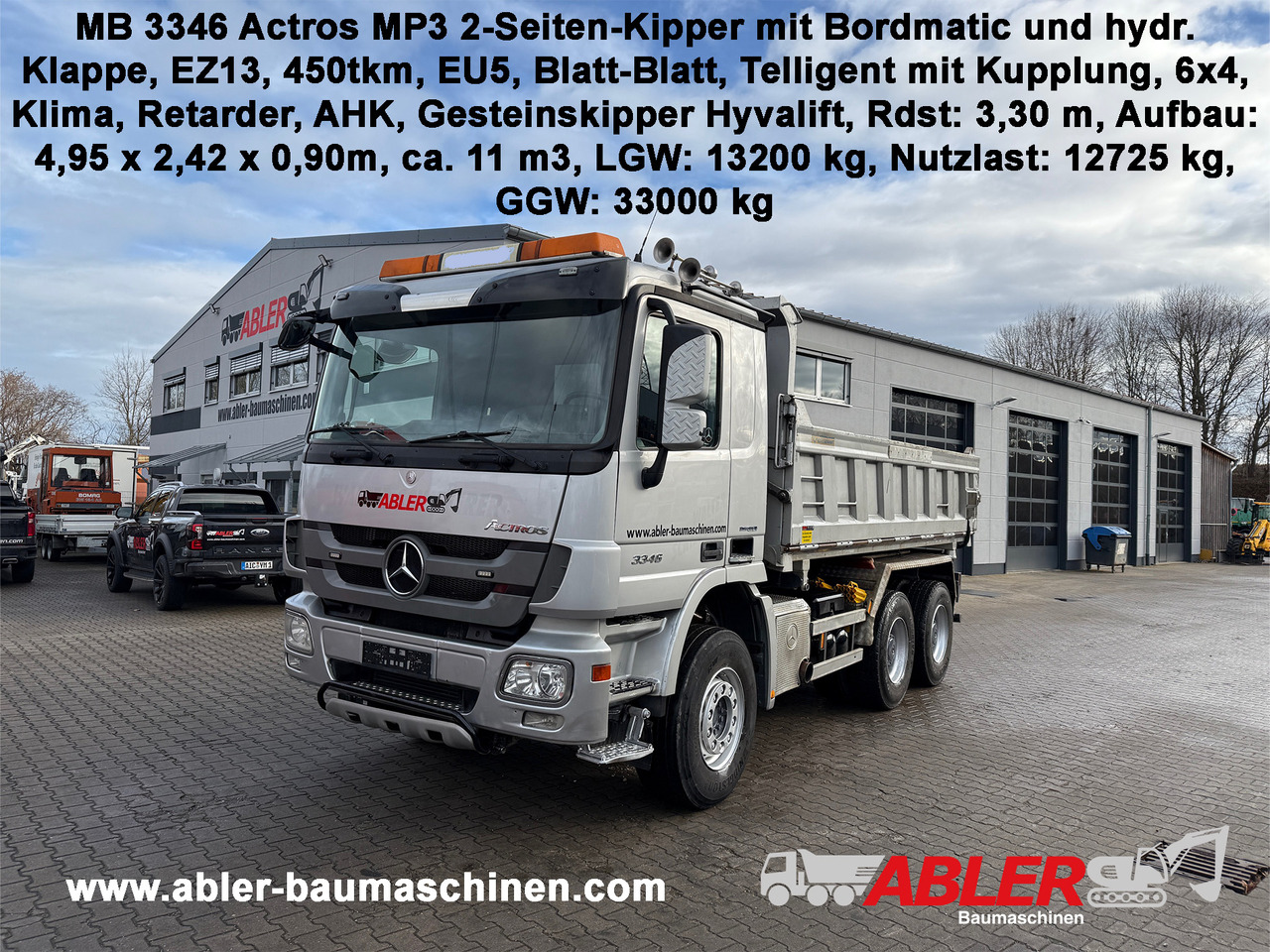 Kipper vrachtwagen Mercedes-Benz 3346 Actros MP3 2-Seiten Kipper Bordmatic Klima Retarder: afbeelding 1
