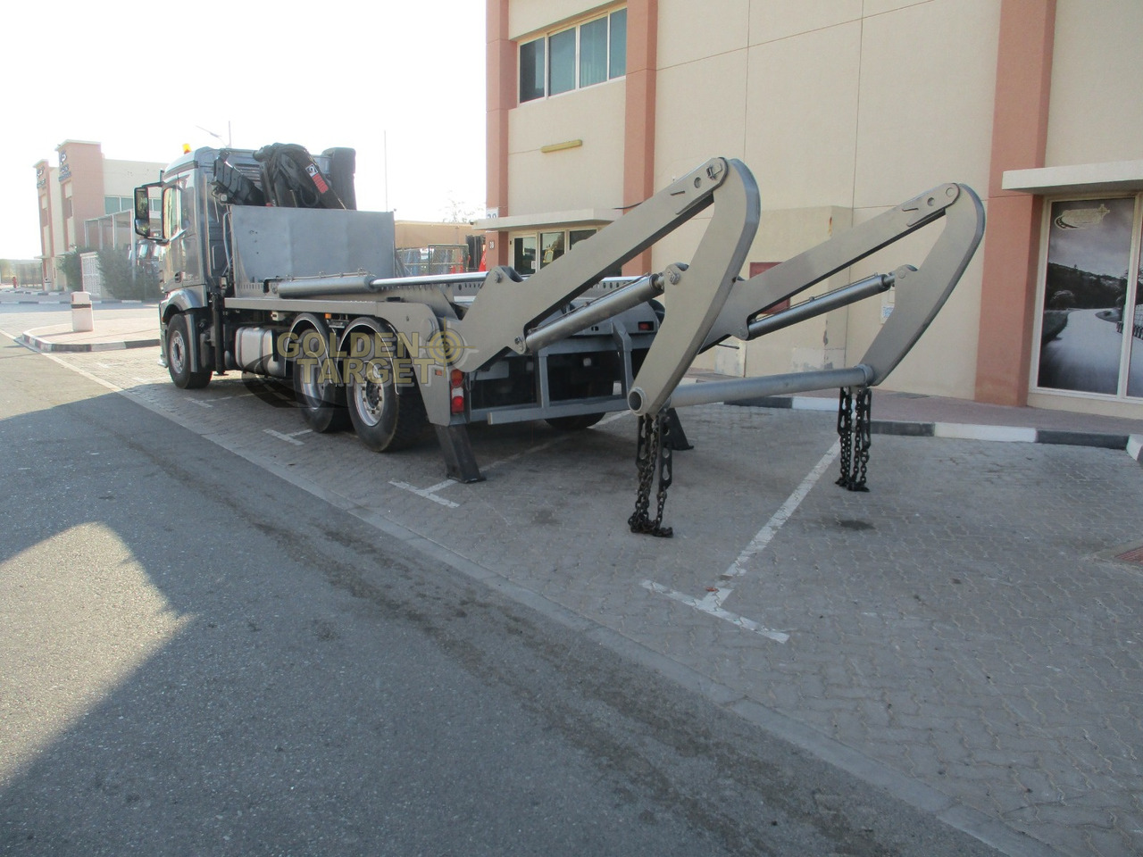 Portaalarmsysteem vrachtwagen MERCEDES-BENZ 2642 6×2 DOUBLE SKIP LOADER with HIAB Crane: afbeelding 7
