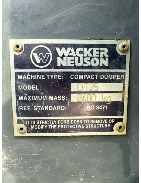 Minidumper WACKER NEUSON DT 25 2850 KG RUPS DUMPER Mini dumper: afbeelding 12 Minidumper WACKER NEUSON DT 25 2850 KG RUPS DUMPER Mini dumper: afbeelding 12