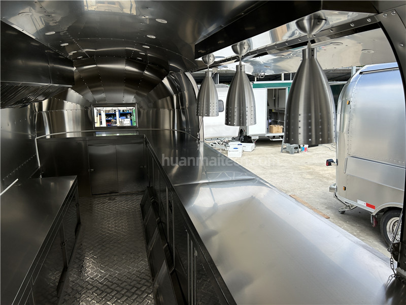 Nieuw Verkoopwagen Burger Food Truck Grey Airstream Food Trailer=,Coffee Trailer: afbeelding 12