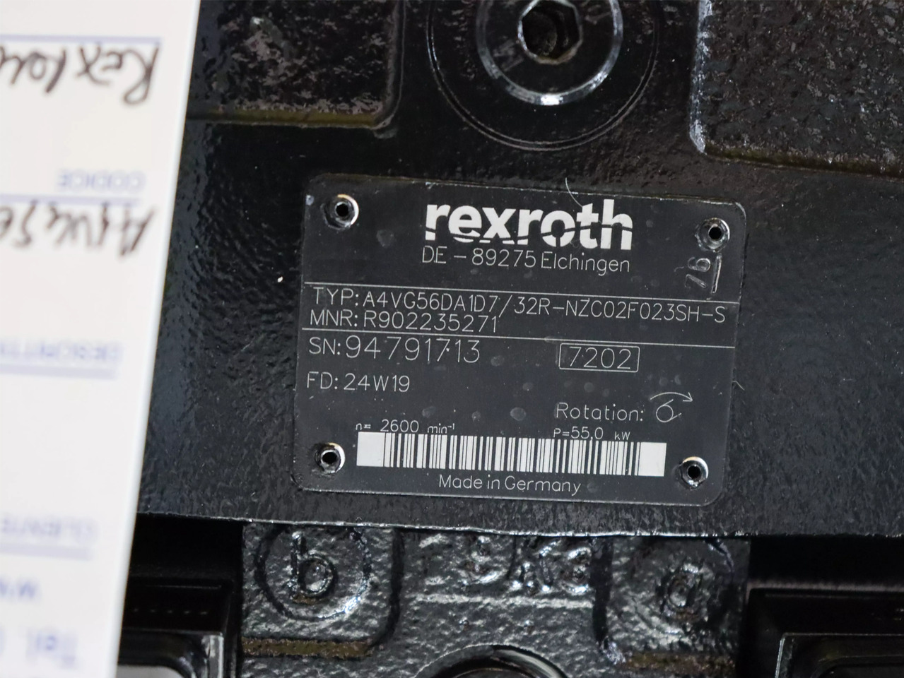 REXROTH A4VG56DA1D7/32R-NZC02F023SH-S - Hydraulische pomp voor Intern transport: afbeelding 3 REXROTH A4VG56DA1D7/32R-NZC02F023SH-S - Hydraulische pomp voor Intern transport: afbeelding 3