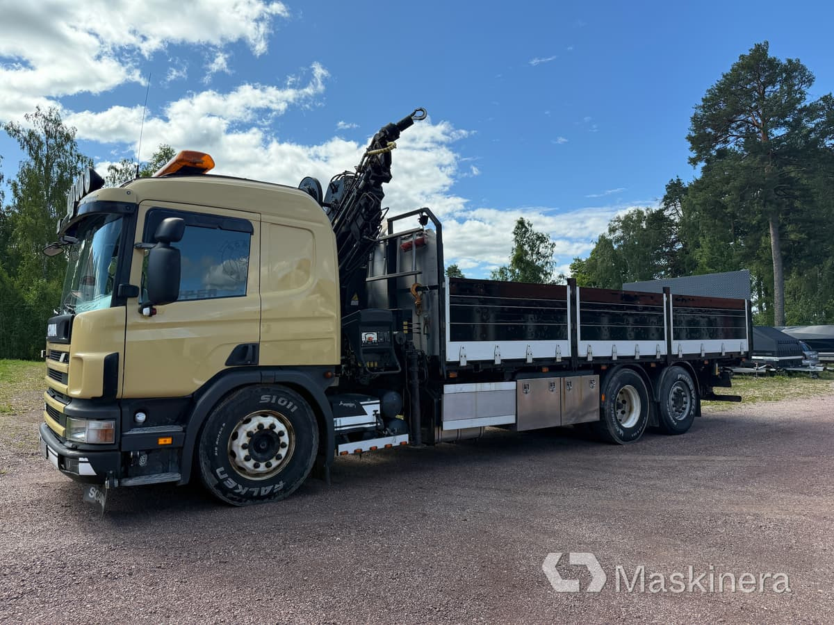 Kranbil Scania 114G - Vrachtwagen met open laadbak, Kraanwagen: afbeelding 1 Kranbil Scania 114G - Vrachtwagen met open laadbak, Kraanwagen: afbeelding 1