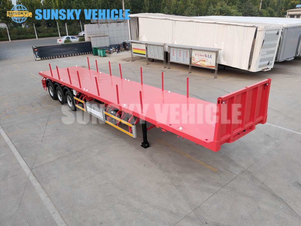 SUNSKY 3-axle Flat Deck Trailer - Open bak met boorden oplegger: afbeelding 2 SUNSKY 3-axle Flat Deck Trailer - Open bak met boorden oplegger: afbeelding 2