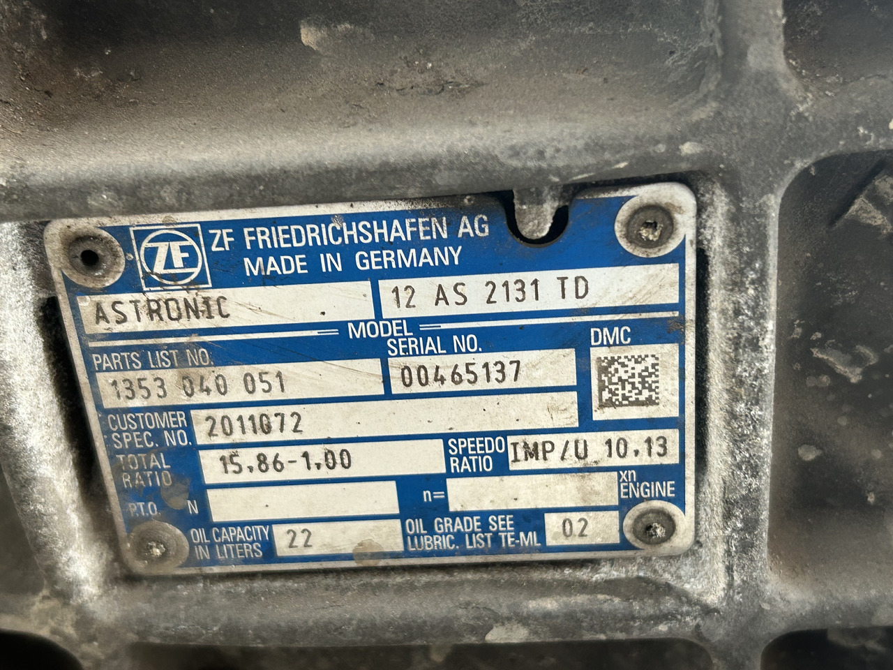 DAF XF 106 12AS2131 TD 2011072 DAF XF 106 truck - Versnellingsbak voor Vrachtwagen: afbeelding 3 DAF XF 106 12AS2131 TD 2011072 DAF XF 106 truck - Versnellingsbak voor Vrachtwagen: afbeelding 3