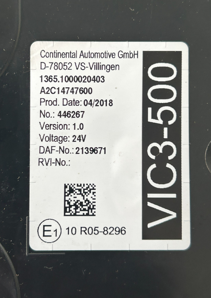DAF XF 106 480 VIC3-500 2139671 VERSION 1.0 - ECU voor Vrachtwagen: afbeelding 4 DAF XF 106 480 VIC3-500 2139671 VERSION 1.0 - ECU voor Vrachtwagen: afbeelding 4