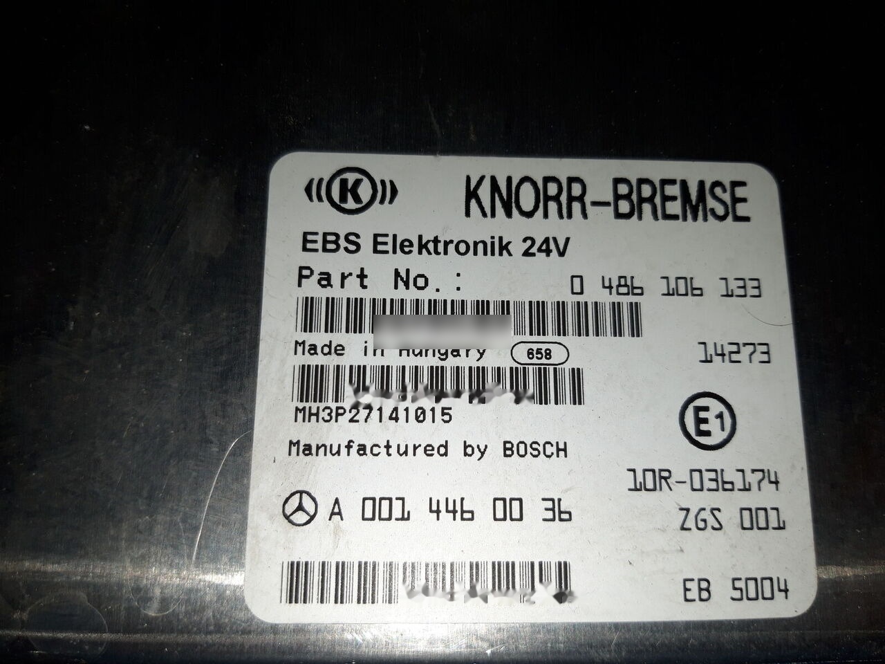 Knorr-Bremse ACTROS MP4 EURO 6 Mercedes-Benz ACTROS MP4 truck - ECU voor Vrachtwagen: afbeelding 2 Knorr-Bremse ACTROS MP4 EURO 6 Mercedes-Benz ACTROS MP4 truck - ECU voor Vrachtwagen: afbeelding 2