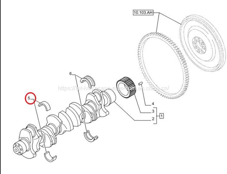 FPT IVECO CASE Cursor11 F3GFE613A B001 5801863562 The crankshaft tile green 8099139 - Krukas voor Vrachtwagen: afbeelding 4 FPT IVECO CASE Cursor11 F3GFE613A B001 5801863562 The crankshaft tile green 8099139 - Krukas voor Vrachtwagen: afbeelding 4