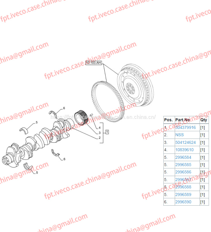FPT IVECO CASE Cursor9 F2CFE614A*B041/F2CGE614F*V004 5802431166 Crankshaft tile Repair Kit (green)2996585/2996587 - Krukas voor Vrachtwagen: afbeelding 1 FPT IVECO CASE Cursor9 F2CFE614A*B041/F2CGE614F*V004 5802431166 Crankshaft tile Repair Kit (green)2996585/2996587 - Krukas voor Vrachtwagen: afbeelding 1