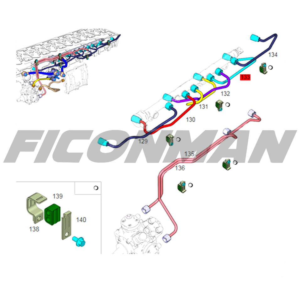 Ford Ford Trucks F-MAX ECOTORQ 12.7L HP Fuel Pipe - Cyl 5 T230318,GC469A559AB - Onderdelen voor Vrachtwagen: afbeelding 2 Ford Ford Trucks F-MAX ECOTORQ 12.7L HP Fuel Pipe - Cyl 5 T230318,GC469A559AB - Onderdelen voor Vrachtwagen: afbeelding 2