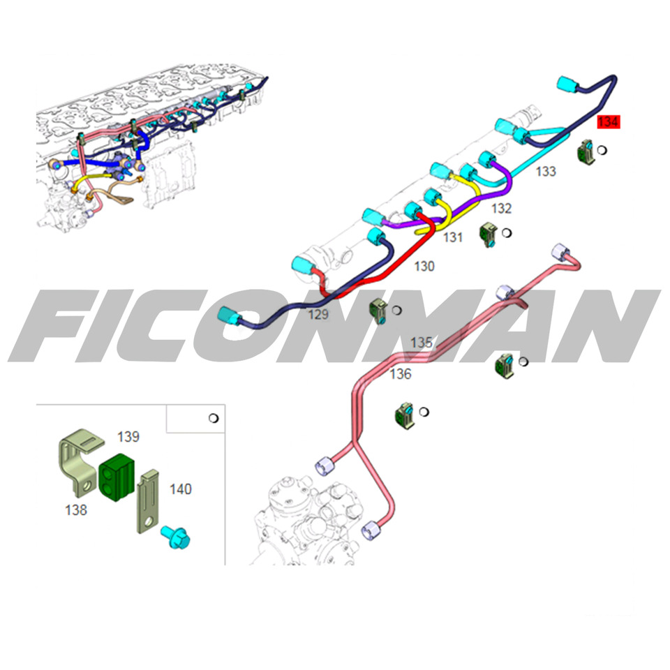Ford Ford Trucks F-MAX ECOTORQ 12.7L HP Fuel Pipe - Cyl 6 T230319, GC469A560AB - Onderdelen voor Vrachtwagen: afbeelding 3 Ford Ford Trucks F-MAX ECOTORQ 12.7L HP Fuel Pipe - Cyl 6 T230319, GC469A560AB - Onderdelen voor Vrachtwagen: afbeelding 3