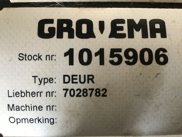 Liebherr Cabin Door - Deur en onderdelen: afbeelding 2 Liebherr Cabin Door - Deur en onderdelen: afbeelding 2