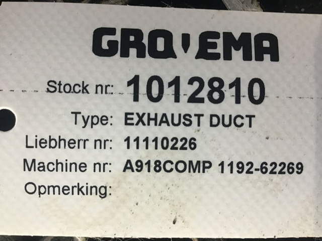 Liebherr Exhaust Duct - Uitlaatpijp: afbeelding 2 Liebherr Exhaust Duct - Uitlaatpijp: afbeelding 2