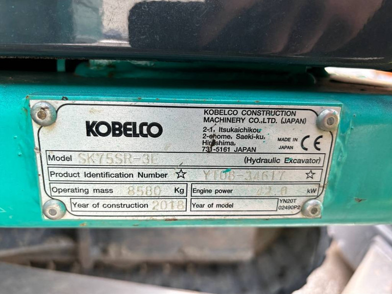 Kobelco SK 75 SR-3E - Minigraafmachine: afbeelding 5 Kobelco SK 75 SR-3E - Minigraafmachine: afbeelding 5