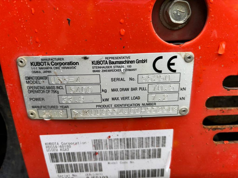 Kubota U 55-4 - Minigraafmachine: afbeelding 5 Kubota U 55-4 - Minigraafmachine: afbeelding 5