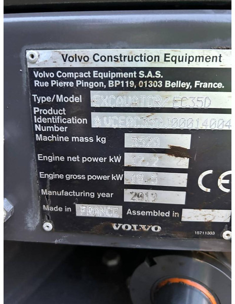 Volvo EC 35 D - Minigraafmachine: afbeelding 5 Volvo EC 35 D - Minigraafmachine: afbeelding 5
