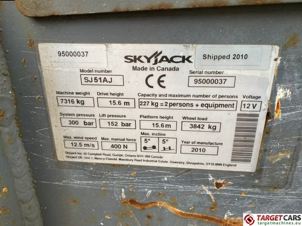 Knikarmhoogwerker SkyJack SJ51AJ Articulated 4x4 Diesel Boom Lift 1755cm: afbeelding 10