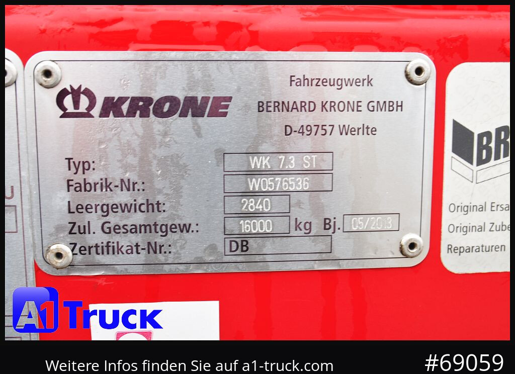 Gesloten laadbak KRONE BDF 7,45 Wechselbrücke  Koffer, Zurrösen in den Seitenwänden: afbeelding 8