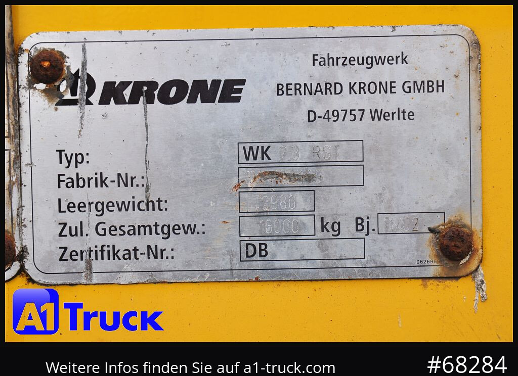 Gesloten laadbak KRONE WB 7,45  Koffer, BDF Wechselbrücke 2530mm: afbeelding 8