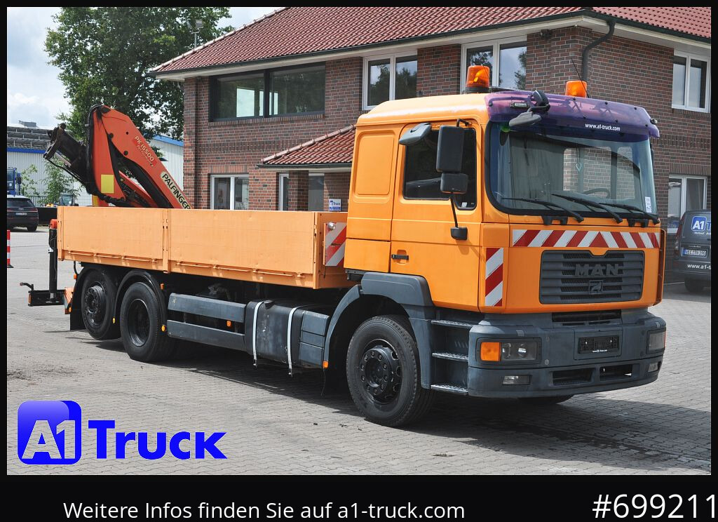 MAN MAN F 2000 26.464 Intarder Kran PK 15.500 Funk, - Vrachtwagen met open laadbak, Kraanwagen: afbeelding 1 MAN MAN F 2000 26.464 Intarder Kran PK 15.500 Funk, - Vrachtwagen met open laadbak, Kraanwagen: afbeelding 1