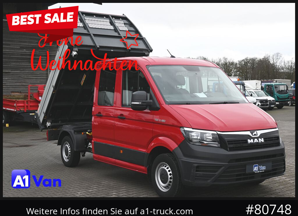 MAN TGE 3.180 Doka Kipper,Klima, AHK,Tüv Neu - Kipper bestelwagen, Bestelwagen met dubbele cabine: afbeelding 1 MAN TGE 3.180 Doka Kipper,Klima, AHK,Tüv Neu - Kipper bestelwagen, Bestelwagen met dubbele cabine: afbeelding 1