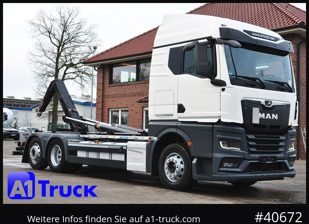 MAN TGS 26.470 BL, Meiller RS 21.70, Lenkachse, - Haakarmsysteem vrachtwagen: afbeelding 1 MAN TGS 26.470 BL, Meiller RS 21.70, Lenkachse, - Haakarmsysteem vrachtwagen: afbeelding 1