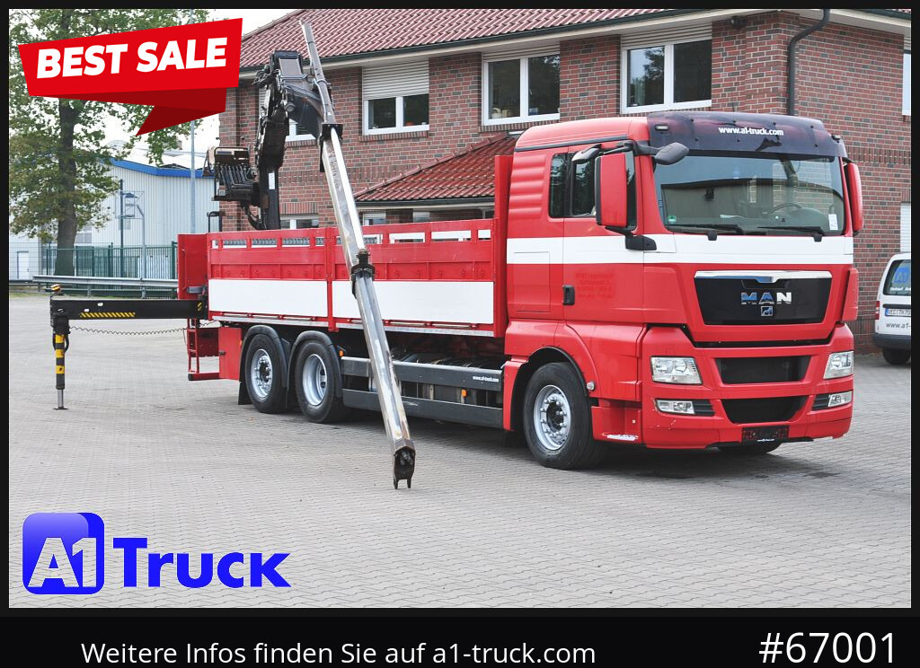 MAN TGX 26.400, Hiab Kran, Lenk-Liftachse, - Kraanwagen, Vrachtwagen met open laadbak: afbeelding 1 MAN TGX 26.400, Hiab Kran, Lenk-Liftachse, - Kraanwagen, Vrachtwagen met open laadbak: afbeelding 1