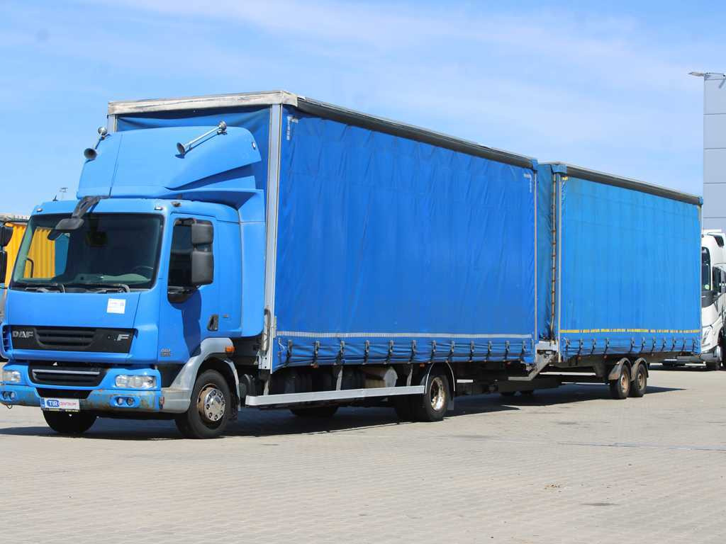 DAF FA LF 45, EURO 5, TYRES 80% + AGADOS TRAILER - Schuifzeilen vrachtwagen: afbeelding 1 DAF FA LF 45, EURO 5, TYRES 80% + AGADOS TRAILER - Schuifzeilen vrachtwagen: afbeelding 1