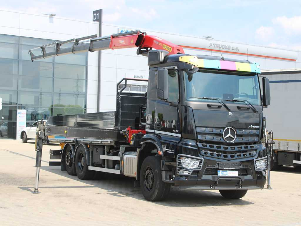 Mercedes-Benz Arocs 2542, 6X2, EURO 6, SIDE PANEL, NAVIGATION, CAMERA, PALFINGER PK 24.001 SLD5 - Vrachtwagen met open laadbak, Kraanwagen: afbeelding 3 Mercedes-Benz Arocs 2542, 6X2, EURO 6, SIDE PANEL, NAVIGATION, CAMERA, PALFINGER PK 24.001 SLD5 - Vrachtwagen met open laadbak, Kraanwagen: afbeelding 3