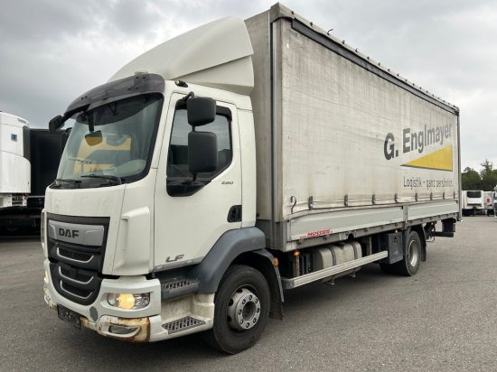 DAF LF 260 16 Tonner Plane mit LBW, Manuell, E6, - Schuifzeilen vrachtwagen: afbeelding 1 DAF LF 260 16 Tonner Plane mit LBW, Manuell, E6, - Schuifzeilen vrachtwagen: afbeelding 1