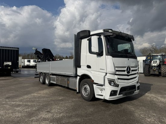 Mercedes-Benz Actros 2653, Retarder, Pritsche, Hiab Hipro 232 ES5 - Vrachtwagen met open laadbak, Kraanwagen: afbeelding 1 Mercedes-Benz Actros 2653, Retarder, Pritsche, Hiab Hipro 232 ES5 - Vrachtwagen met open laadbak, Kraanwagen: afbeelding 1