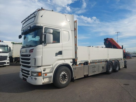 Scania R730 6x4 Pritsche, Voll-Luft Palfinger PK27002 Kran Retarder, Alu-Felgen, - Vrachtwagen met open laadbak, Kraanwagen: afbeelding 1 Scania R730 6x4 Pritsche, Voll-Luft Palfinger PK27002 Kran Retarder, Alu-Felgen, - Vrachtwagen met open laadbak, Kraanwagen: afbeelding 1