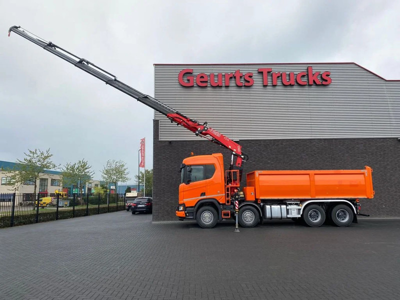 Kipper vrachtwagen, Kraanwagen Scania R650 V8 NGS XT 8X4 + KIPPER + FASSI F275A.2.25 KRAAN/KRAN/CRANE/GRUA: afbeelding 8