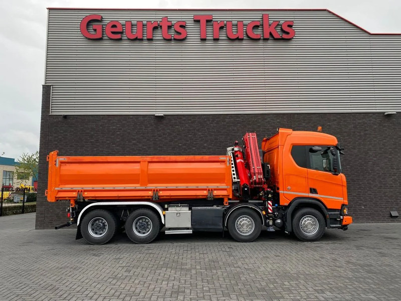 Kipper vrachtwagen, Kraanwagen Scania R650 V8 NGS XT 8X4 + KIPPER + FASSI F275A.2.25 KRAAN/KRAN/CRANE/GRUA: afbeelding 14
