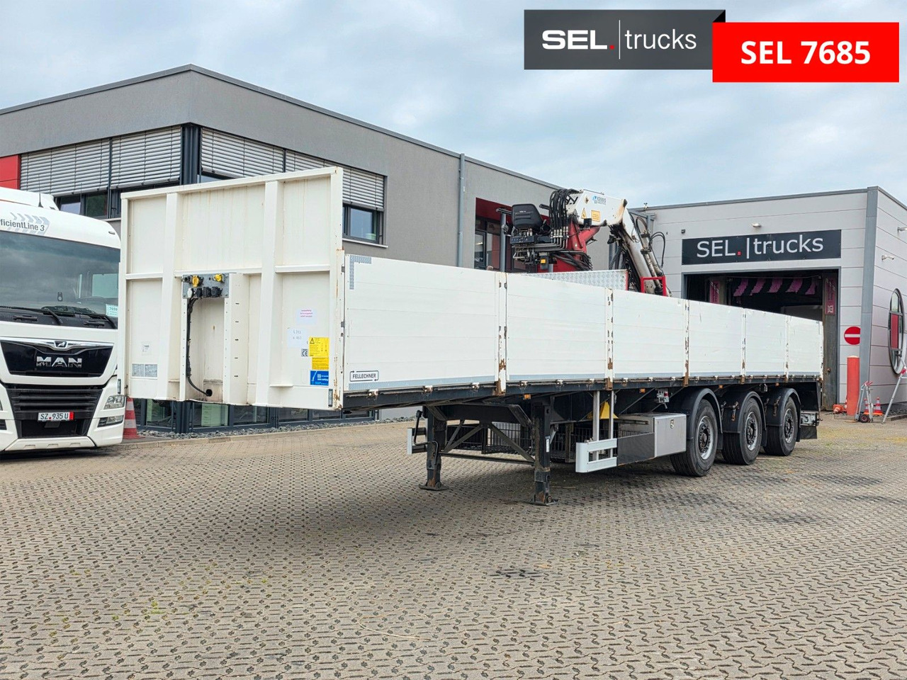 Fellechner SB31-L36 / Rollkran / Lenkachse - Open bak met boorden oplegger: afbeelding 1 Fellechner SB31-L36 / Rollkran / Lenkachse - Open bak met boorden oplegger: afbeelding 1