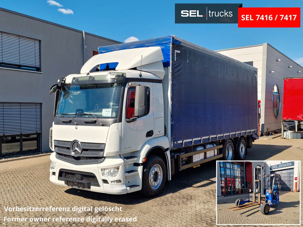 Mercedes-Benz Antos 2543 /Retarder / mit Stapler / Lenkachse - Schuifzeilen vrachtwagen: afbeelding 1 Mercedes-Benz Antos 2543 /Retarder / mit Stapler / Lenkachse - Schuifzeilen vrachtwagen: afbeelding 1