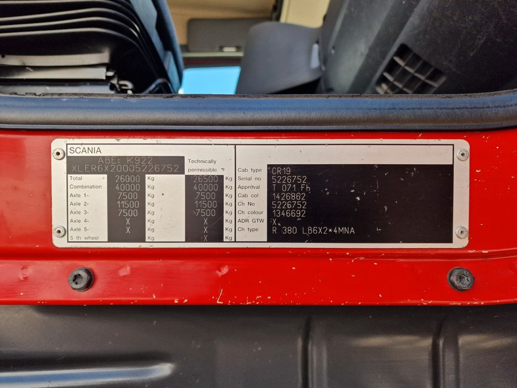 Kraanwagen, Vrachtwagen met open laadbak Scania R 380 LB6X2*4MNA / Retarder / HIAB 166K: afbeelding 16 Kraanwagen, Vrachtwagen met open laadbak Scania R 380 LB6X2*4MNA / Retarder / HIAB 166K: afbeelding 16