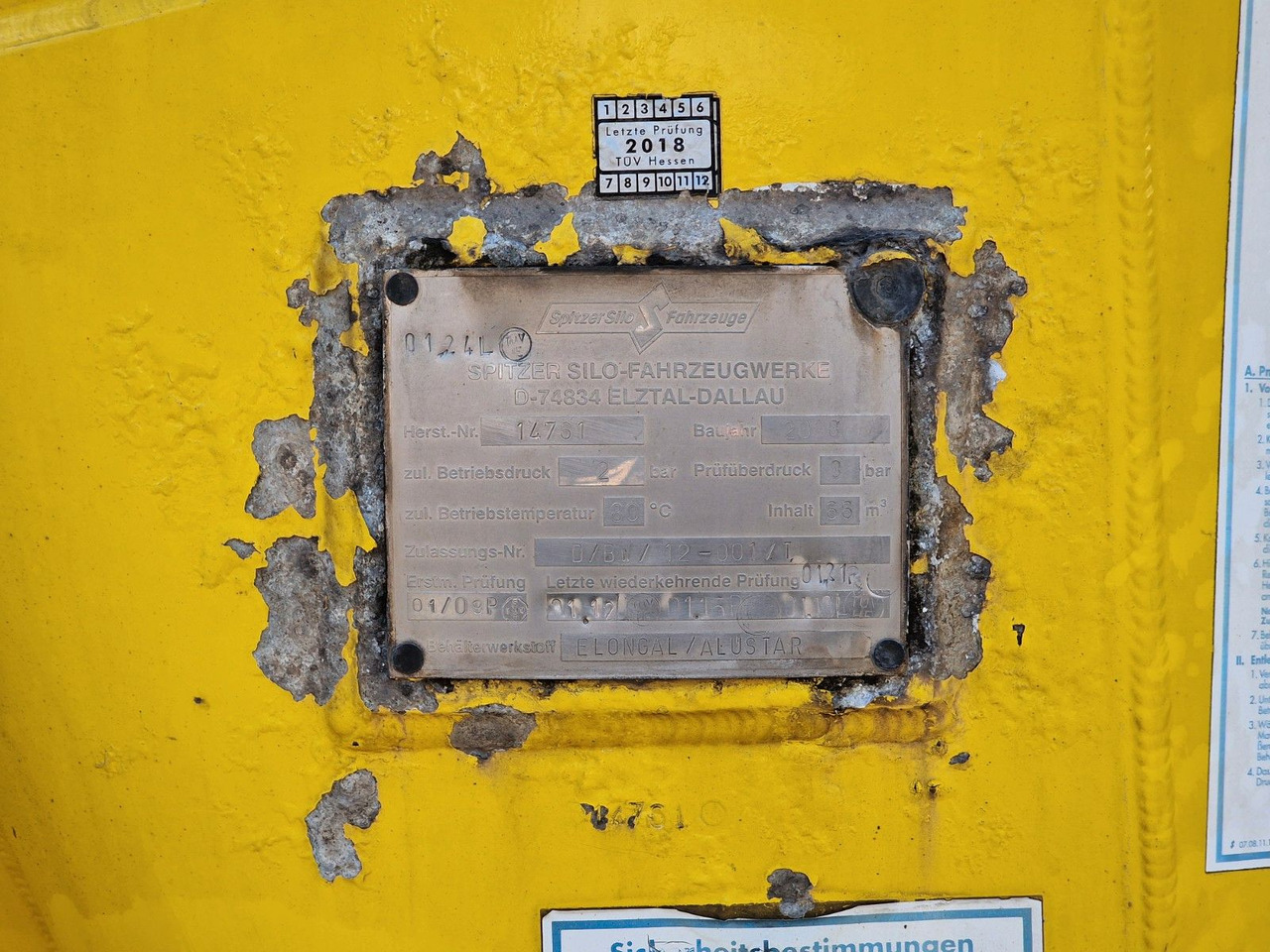 Bulkoplegger Spitzer SK2766CAL GGVS / Kippsilo / Alu / ADR AT / 66m³: afbeelding 12