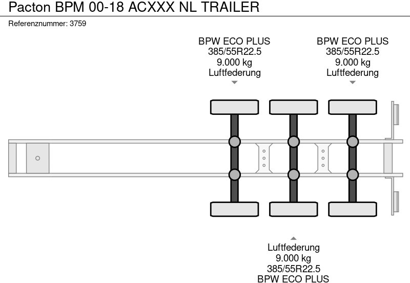Containertransporter/ Wissellaadbak oplegger Pacton BPM 00-18 ACXXX NL TRAILER: afbeelding 17