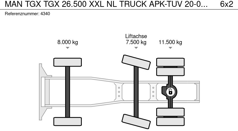 Trekker MAN TGX TGX 26.500 XXL NL TRUCK APK-TUV 20-03-2026: afbeelding 20
