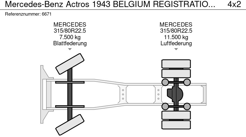 Trekker Mercedes-Benz Actros 1943 BELGIUM REGISTRATION TUV 05-2026: afbeelding 18 Trekker Mercedes-Benz Actros 1943 BELGIUM REGISTRATION TUV 05-2026: afbeelding 18