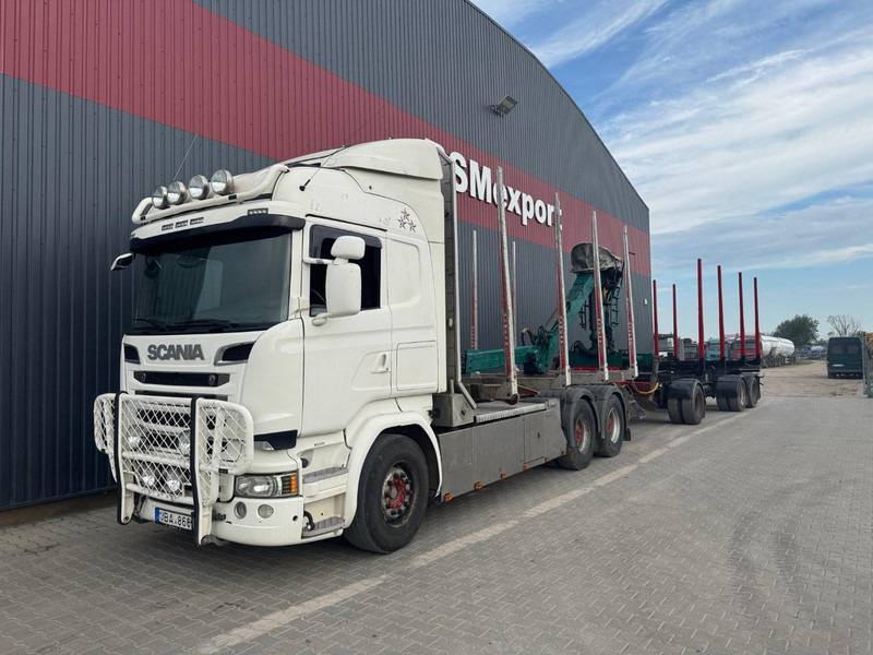 Scania R 730 + NARKO trailer - Houttransport, Kraanwagen: afbeelding 1 Scania R 730 + NARKO trailer - Houttransport, Kraanwagen: afbeelding 1