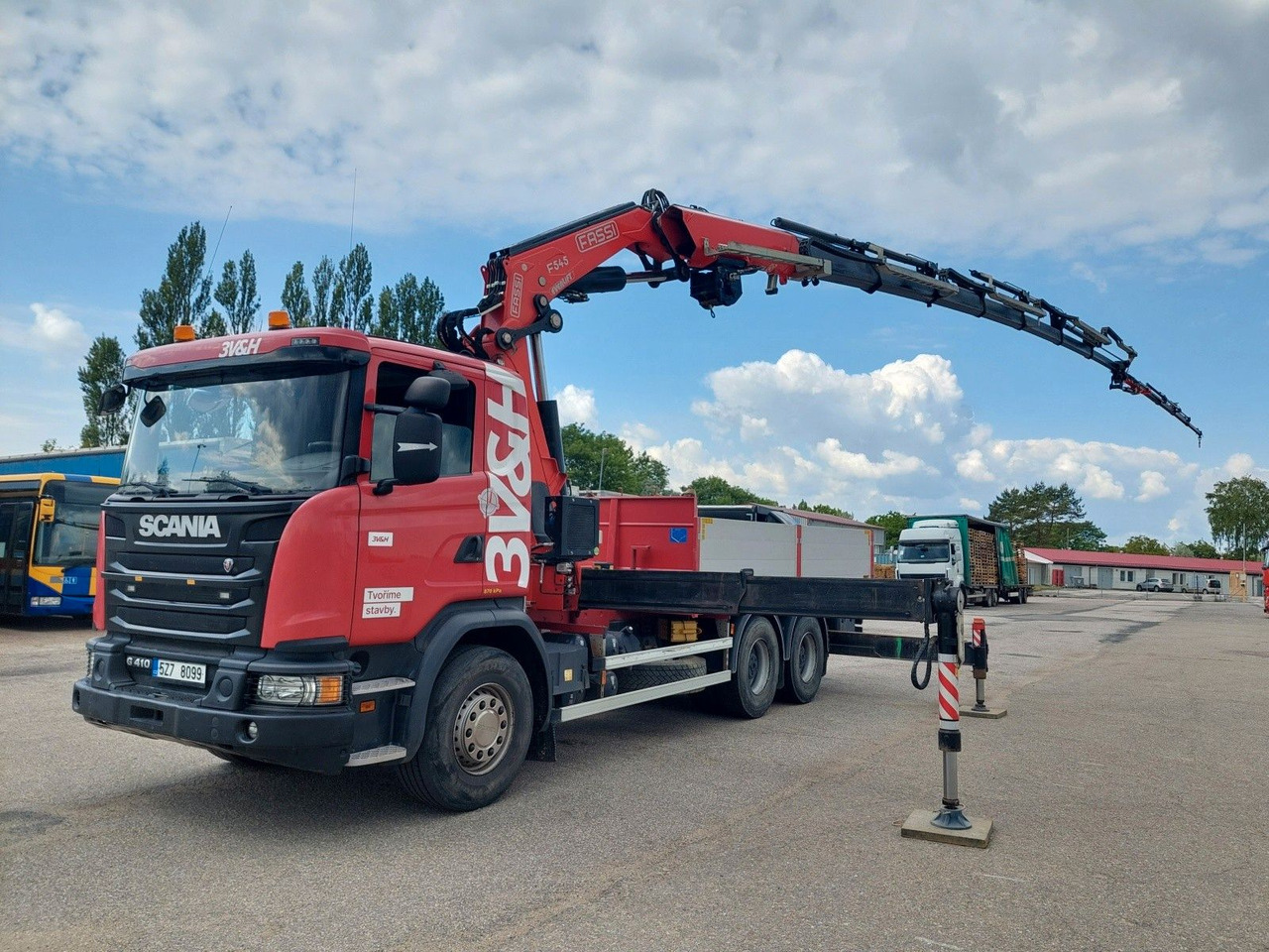 Scania G 410LB 6x4 HNA + Kran Fassi F545RA.2.27 FLY-JIB - Vrachtwagen met open laadbak, Kraanwagen: afbeelding 1 Scania G 410LB 6x4 HNA + Kran Fassi F545RA.2.27 FLY-JIB - Vrachtwagen met open laadbak, Kraanwagen: afbeelding 1